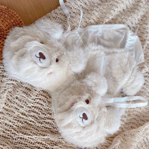 Beyaz Ayıcık Peluş Set